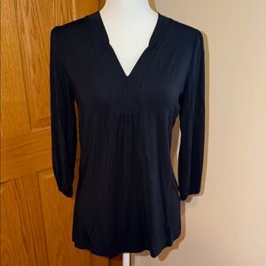 Chic Black V-Neck Women's Blouse